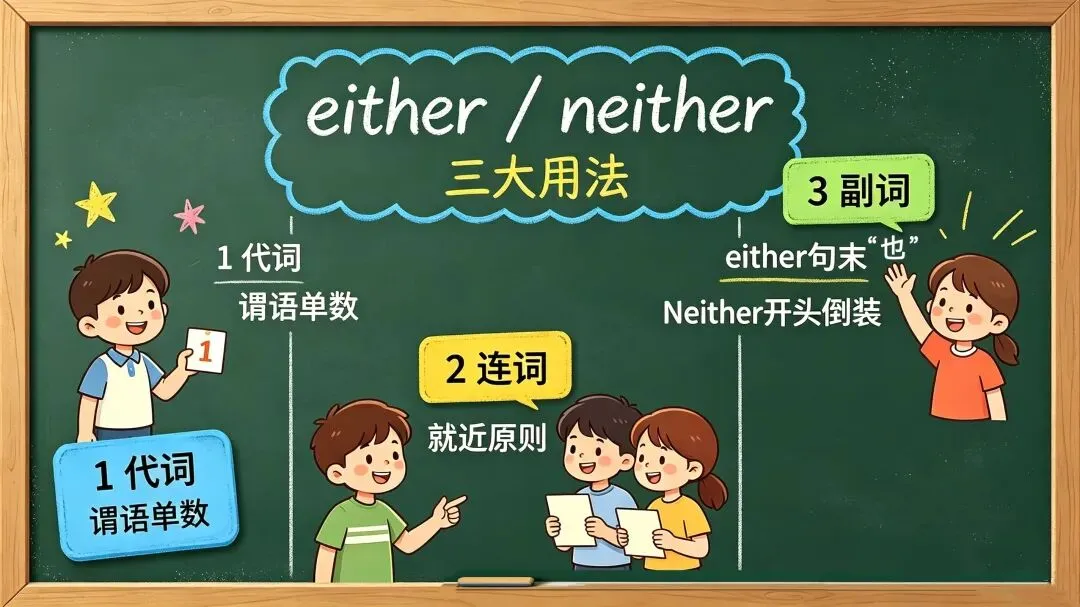 either和neither中考辨析,3️⃣大用法你全懂了吗?-第1张图片-四季读书网 either和neither中考辨析,3️⃣大用法你全懂了吗?-第1张图片-四季读书网