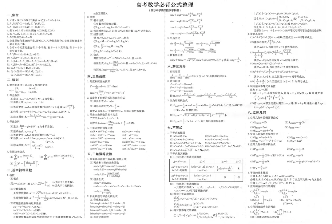 高考数学学不会?没有完整的公式清单?学考君送你高考数学必备公式 用公式 掌握数学方法!-第1张图片-四季读书网 高考数学学不会?没有完整的公式清单?学考君送你高考数学必备公式 用公式 掌握数学方法!-第1张图片-四季读书网