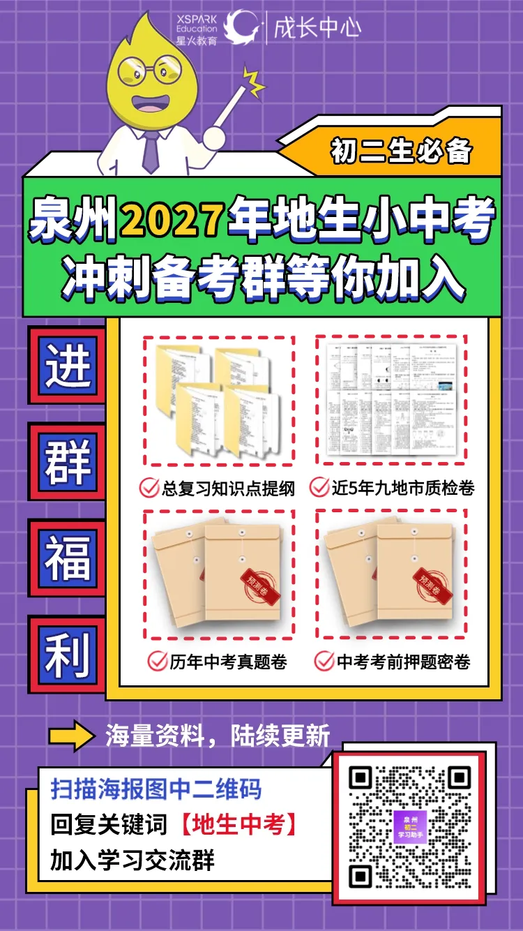 泉州初二学生注意!2027地生中考冲刺群已开放!-第11张图片-四季读书网 泉州初二学生注意!2027地生中考冲刺群已开放!-第11张图片-四季读书网