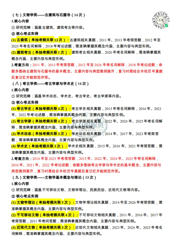 四川大学文博真题、考点考频及复习清单-第29张图片-四季读书网