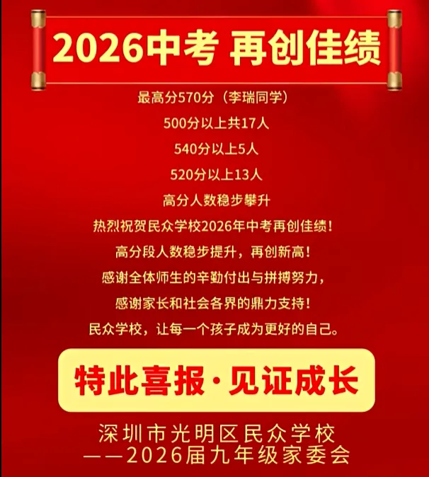 深圳中考盲选志愿怎么定位?参照分行政区 2026 部分初中中考喜报-第24张图片-四季读书网