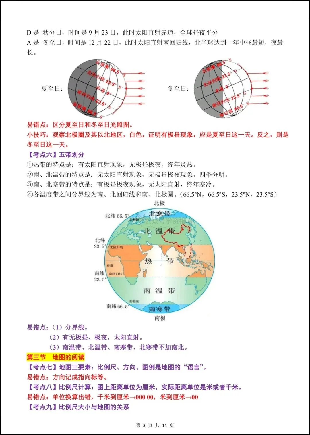 初一地理|2026年七年级上册地理全册重点考点总结,可打印背诵!-第5张图片-四季读书网