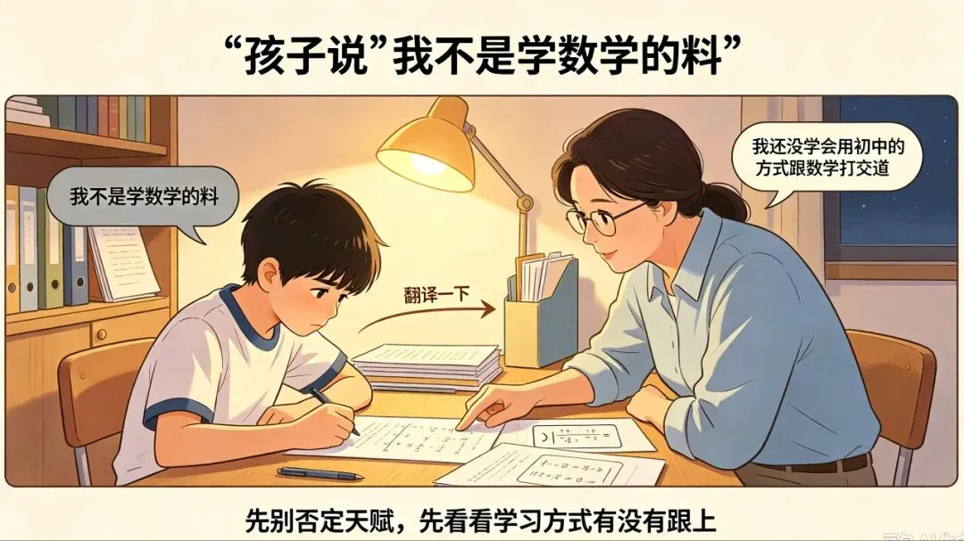 初一第一次月考,孩子回家后说:“爸爸,我可能不是学数学的料!”-第3张图片-四季读书网