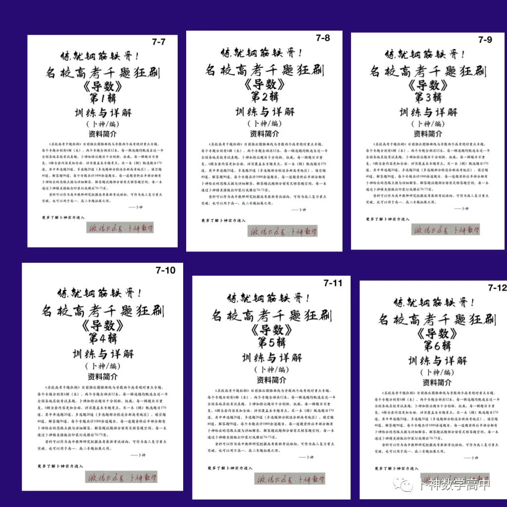 练就钢筋铁骨!《名校高考千题狂刷》圆锥曲线导数各6辑/共12本/宇宙最新资料/-第29张图片-四季读书网