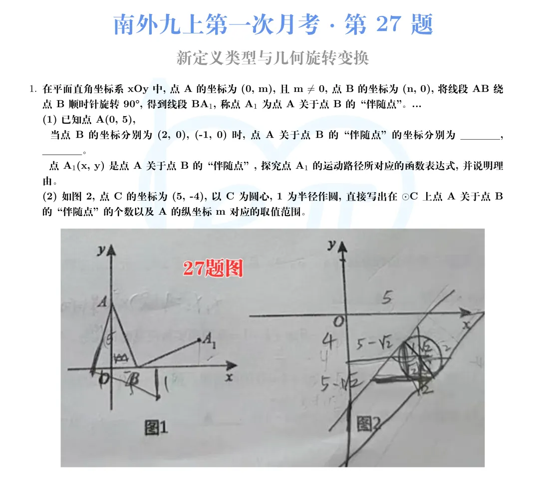 真题研讨 初高贯通 | 旋转90°,为什么会走出一条直线?从“伴随点”到直线与圆的位置关系-第2张图片-四季读书网