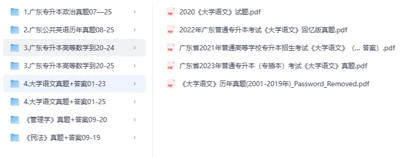 2026年广东省专升本资料汇总【附历年真题及答案+各科背诵考点】-第1张图片-四季读书网
