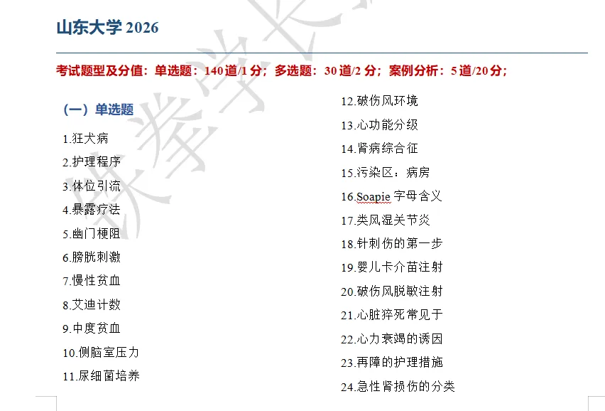 山东大学、青岛大学、滨州医学院护理考研回忆版真题-第9张图片-四季读书网 山东大学、青岛大学、滨州医学院护理考研回忆版真题-第9张图片-四季读书网