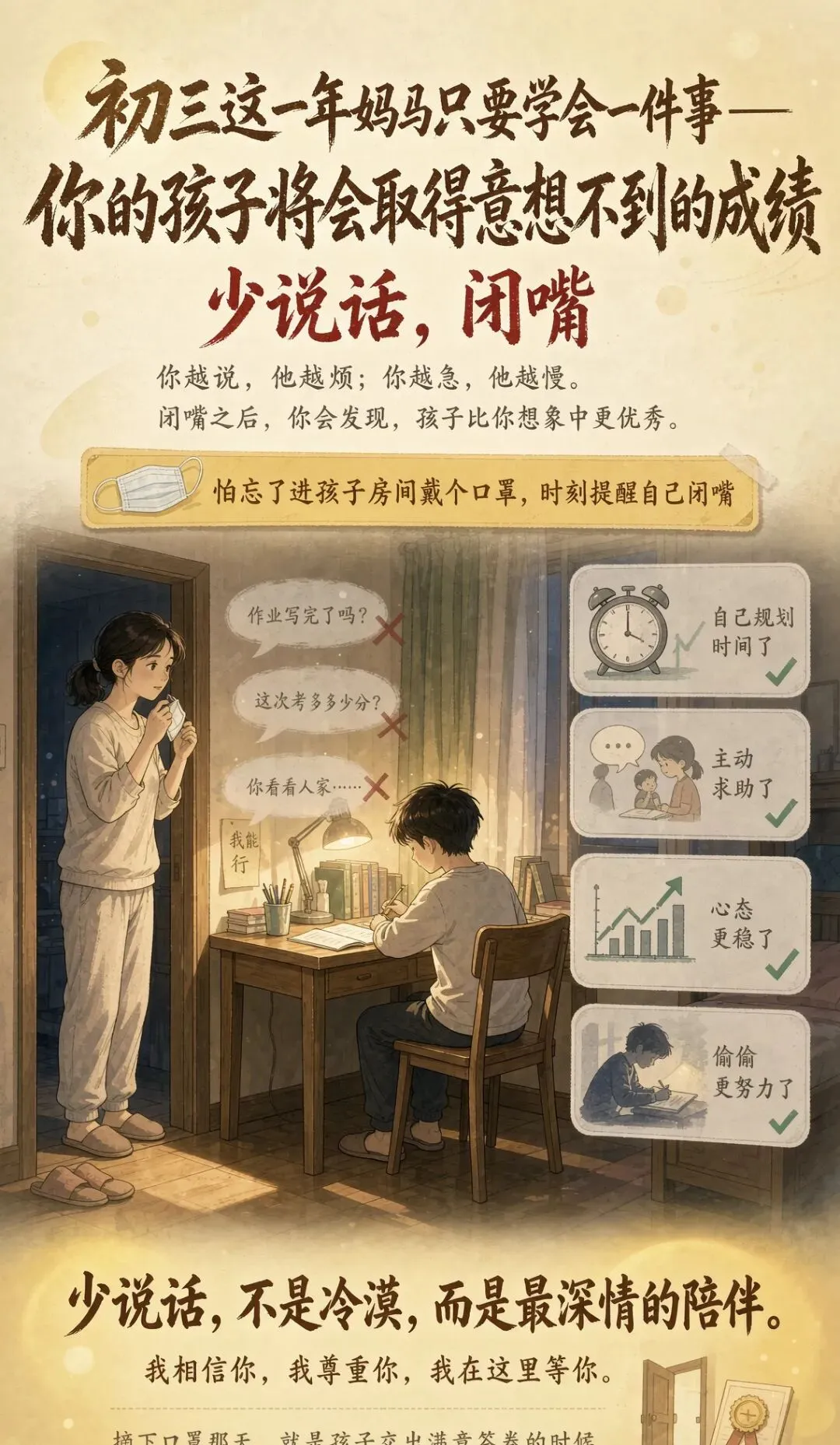 初三这一年妈妈只要学会一件事——你的孩子将会取得意想不到的成绩-第1张图片-四季读书网 初三这一年妈妈只要学会一件事——你的孩子将会取得意想不到的成绩-第1张图片-四季读书网