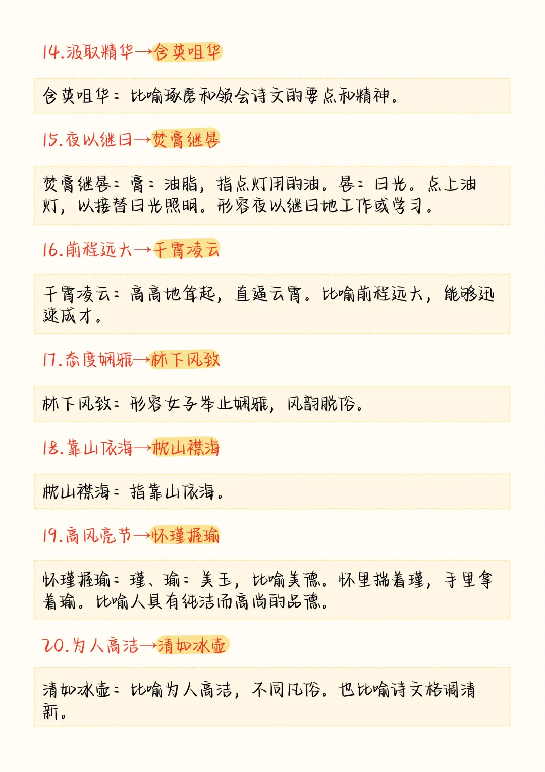 高考语文作文高级感词语,八字词语、四字成语立马提升了作文档次-第15张图片-四季读书网 高考语文作文高级感词语,八字词语、四字成语立马提升了作文档次-第15张图片-四季读书网