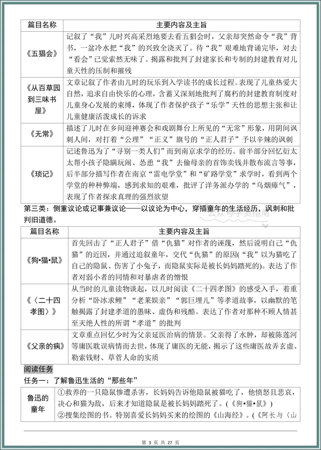 初一语文|2026年七上语文名著《朝花夕拾》+《西游记》考点梳理突破!-第5张图片-四季读书网 初一语文|2026年七上语文名著《朝花夕拾》+《西游记》考点梳理突破!-第5张图片-四季读书网