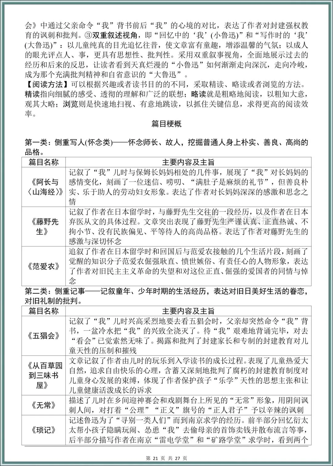 初一语文|2026年七上语文名著《朝花夕拾》+《西游记》考点梳理突破!-第14张图片-四季读书网 初一语文|2026年七上语文名著《朝花夕拾》+《西游记》考点梳理突破!-第14张图片-四季读书网
