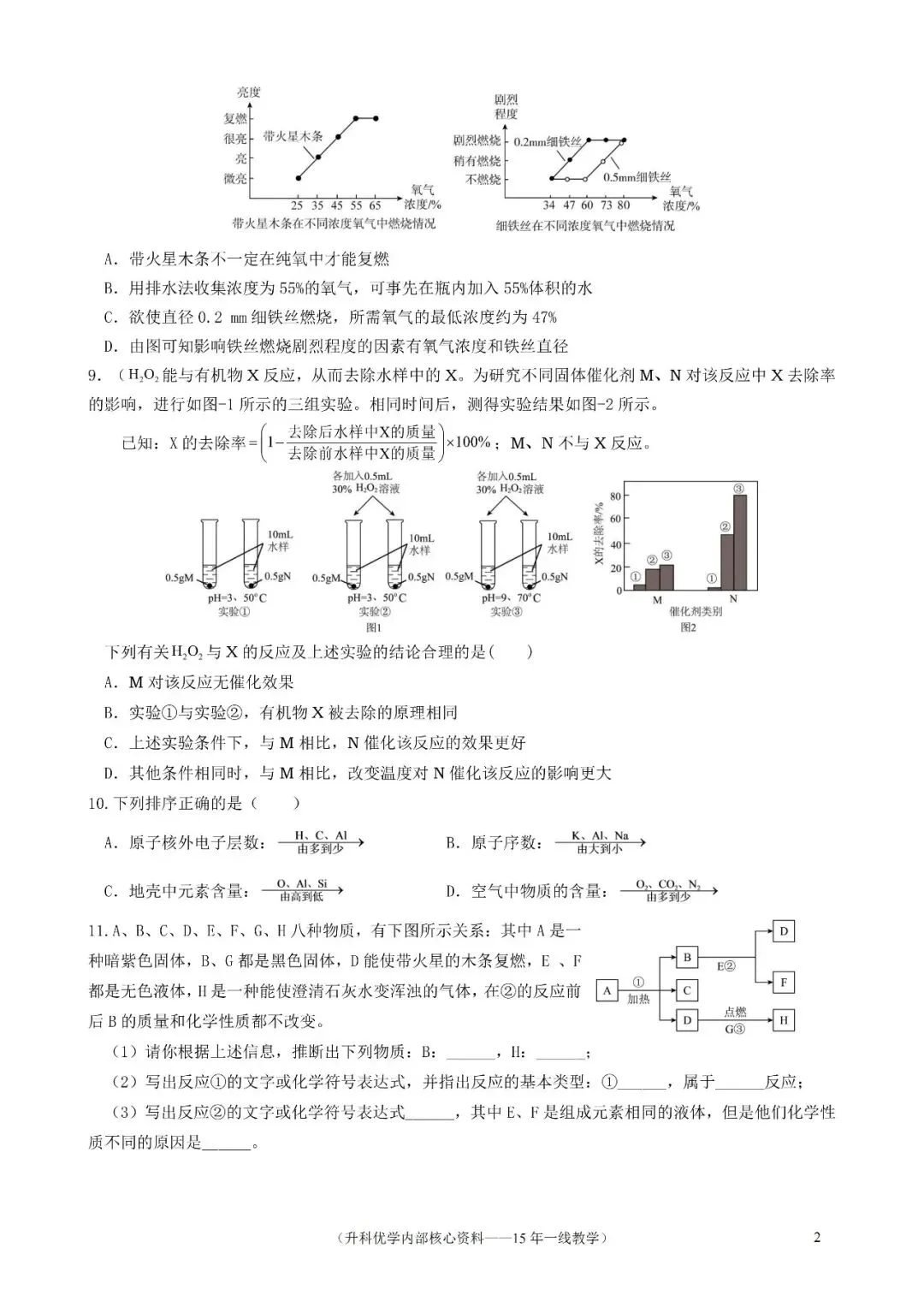 初三丨2026年九上化学月考试卷练习及答案(文末下载)-第3张图片-四季读书网 初三丨2026年九上化学月考试卷练习及答案(文末下载)-第3张图片-四季读书网