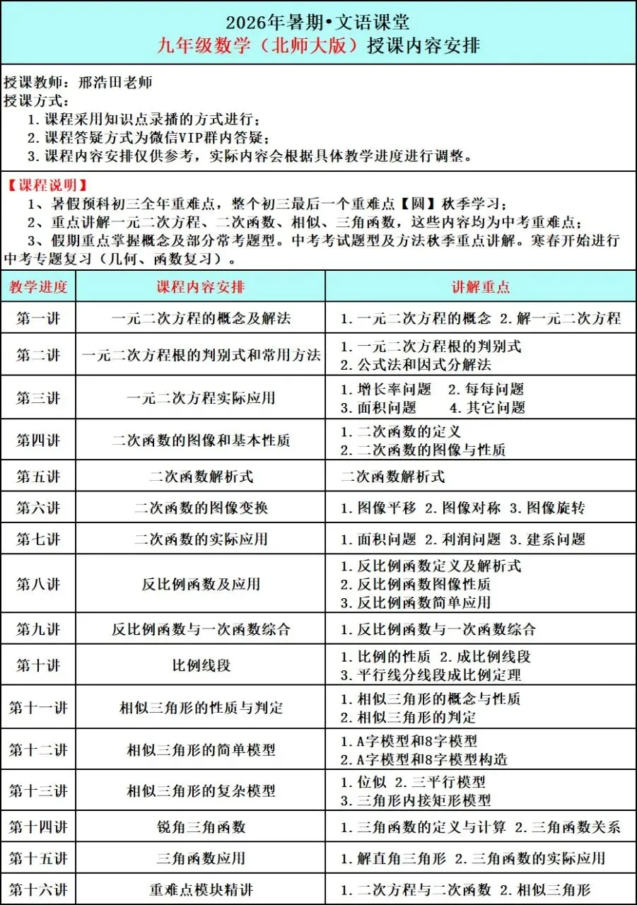 2026暑期文语初三课程-第6张图片-四季读书网