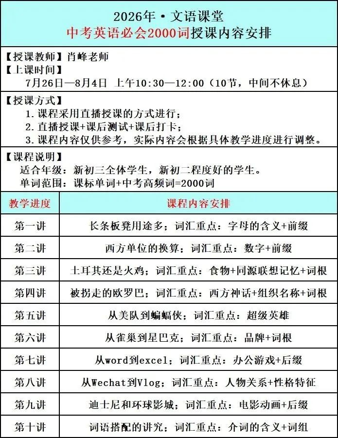 2026暑期文语初三课程-第9张图片-四季读书网