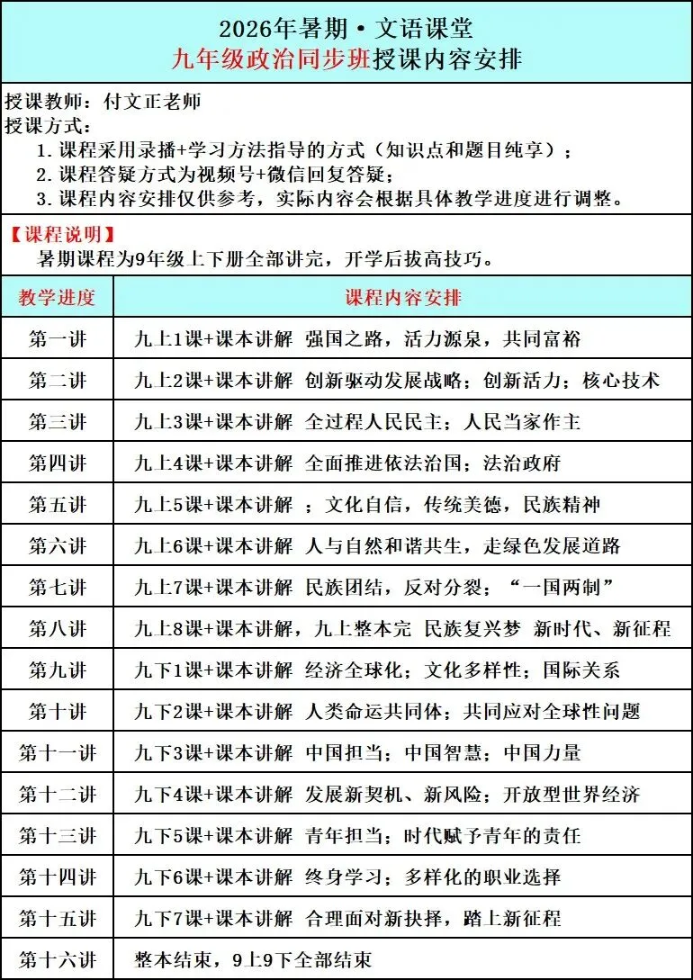 2026暑期文语初三课程-第12张图片-四季读书网