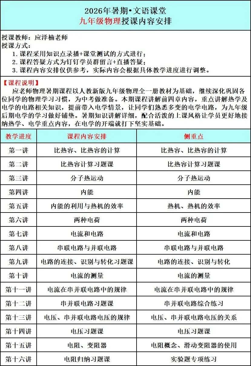 2026暑期文语初三课程-第18张图片-四季读书网