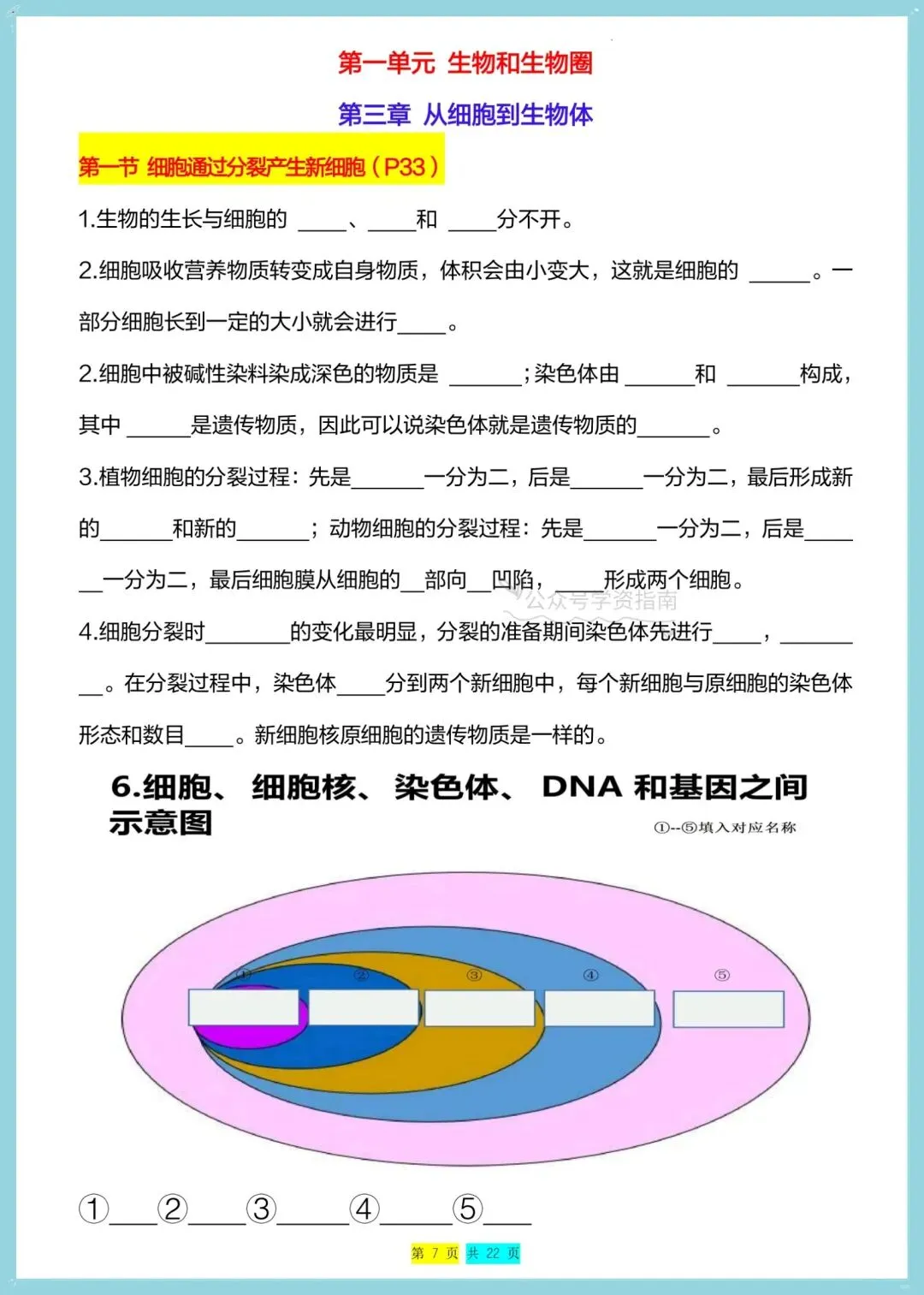 初一生物|2026年七年级上册生物全册重点知识总结(背诵+默写)-第6张图片-四季读书网 初一生物|2026年七年级上册生物全册重点知识总结(背诵+默写)-第6张图片-四季读书网