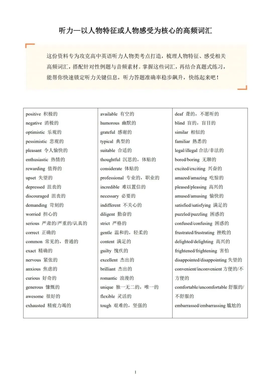 【刚刚】近五年高考英语听力高频词已出!限时24h领取,高中三年通用!附:电子版下载方式-第11张图片-四季读书网