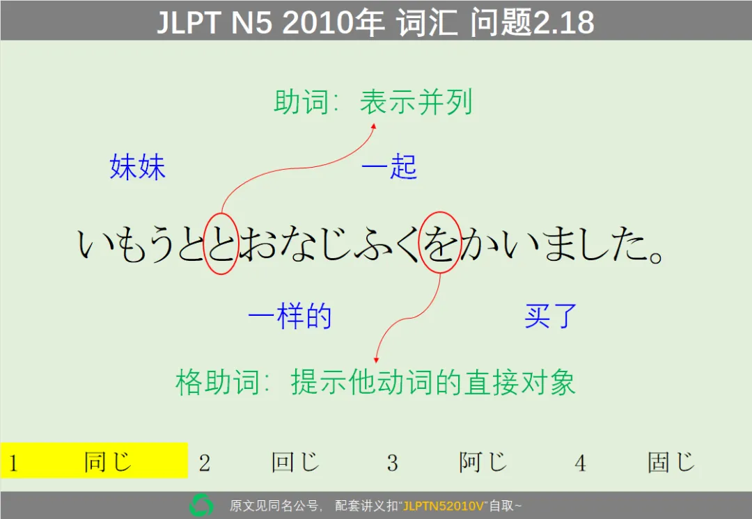 JLPT真题精讲 N5 2010年 词汇 问题2.18-第1张图片-四季读书网