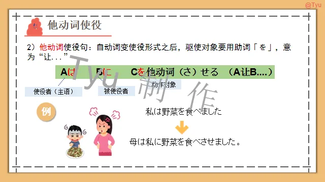 高考日语:动词使役、被动、使役被动、使役授受详解 课件-第23张图片-四季读书网
