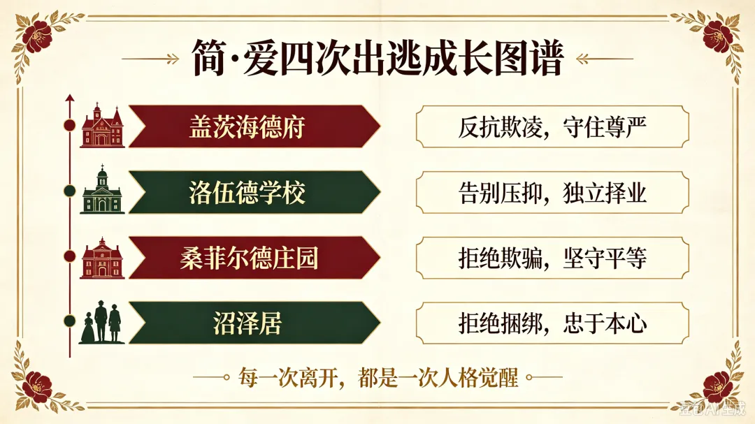 中考绝杀考点|看懂简·爱的4次“出逃”,读懂满分人物形象!次次考、年年考-第3张图片-四季读书网