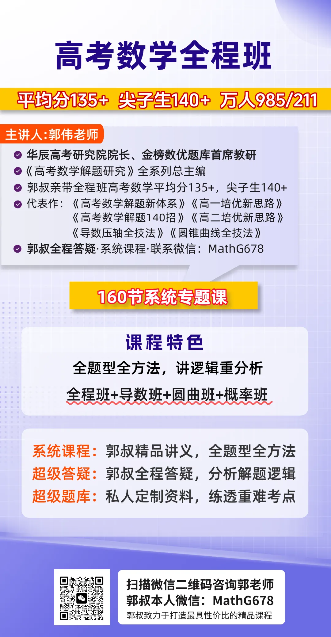【高考数学提分全程班】郭伟培优全程班丨全题型全方法-第1张图片-四季读书网