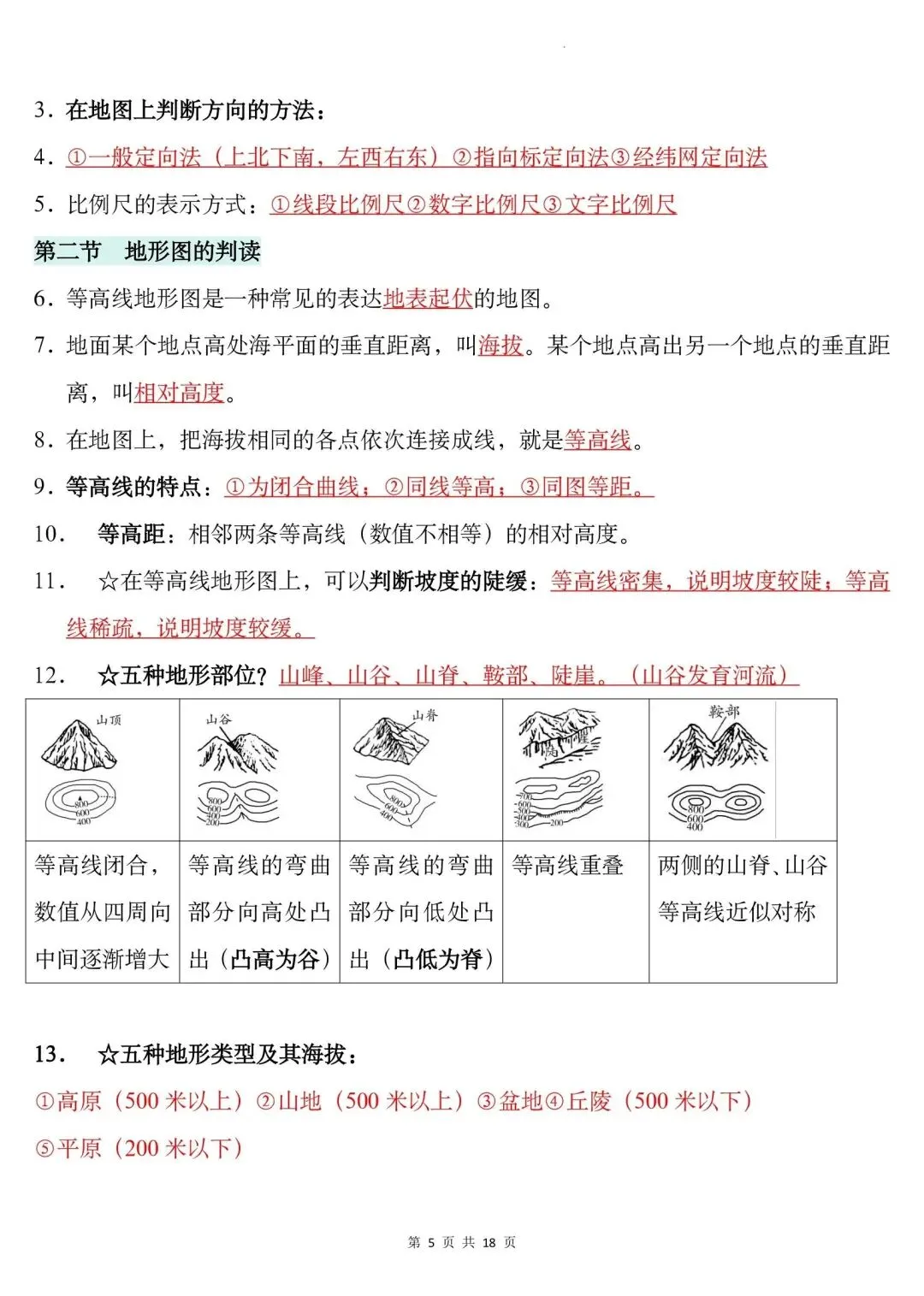 初一新版本七上地理全册基础知识点清单梳理必背总结电子打印版!(2026)-第5张图片-四季读书网