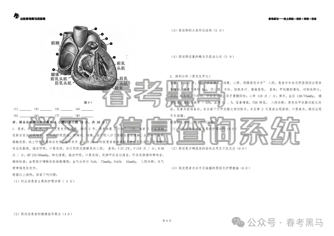 2026年山东春考真题语数英+专业课(医学技术、护理)-第28张图片-四季读书网 2026年山东春考真题语数英+专业课(医学技术、护理)-第28张图片-四季读书网