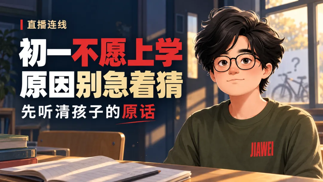 【直播连线】初一孩子开学后不愿上学,常骑自行车还说“学不进去”:家长该先查清什么?-第1张图片-四季读书网