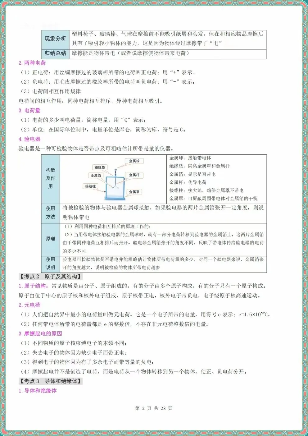 初三九年级上册物理电流和电路知识点清单(原卷+解析)2026秋新教材,电子版可打印-第3张图片-四季读书网