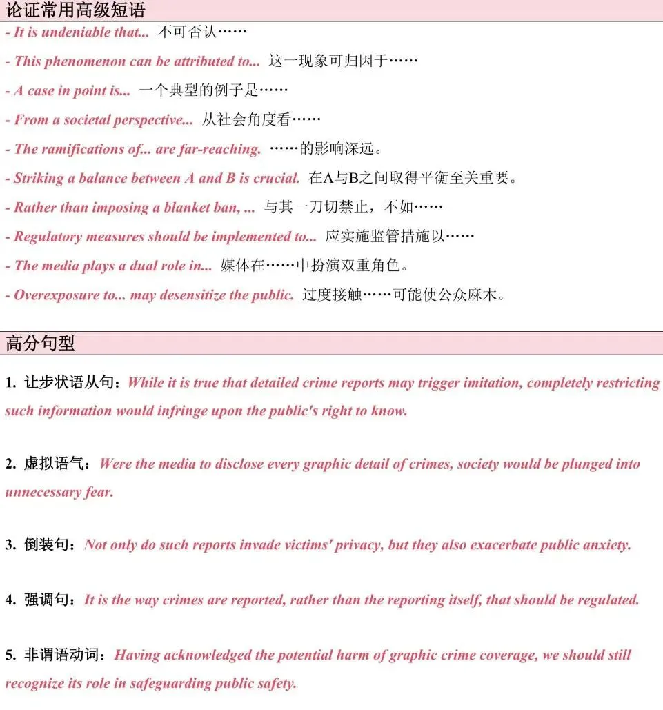 雅思机考大作文真题解析:犯罪细节报道该不该限制?观点+思路+高级表达全攻略-第42张图片-四季读书网