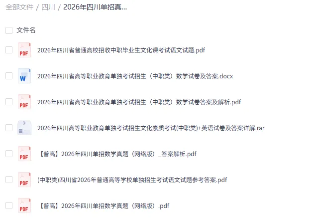 《中职生》2026年四川高职单招真题试卷及答案【高清版】-第2张图片-四季读书网