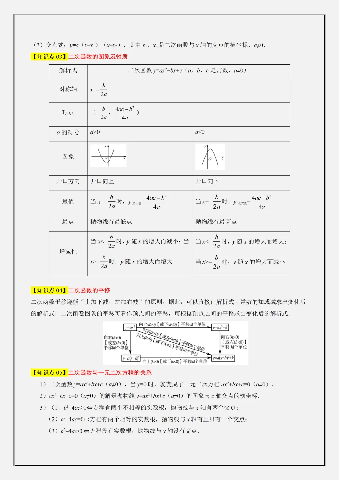 【初二】2026新教材八上数学二次函数重点知识点复习讲义(高清版可打印)-第6张图片-四季读书网