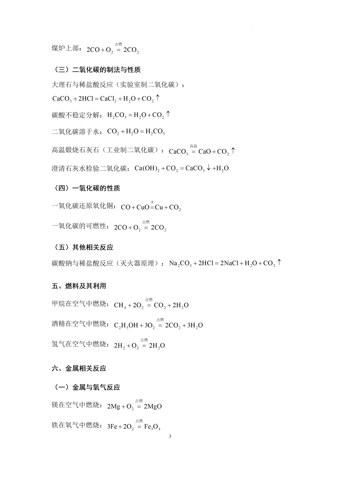 中考化学必备方程式汇总-第4张图片-四季读书网
