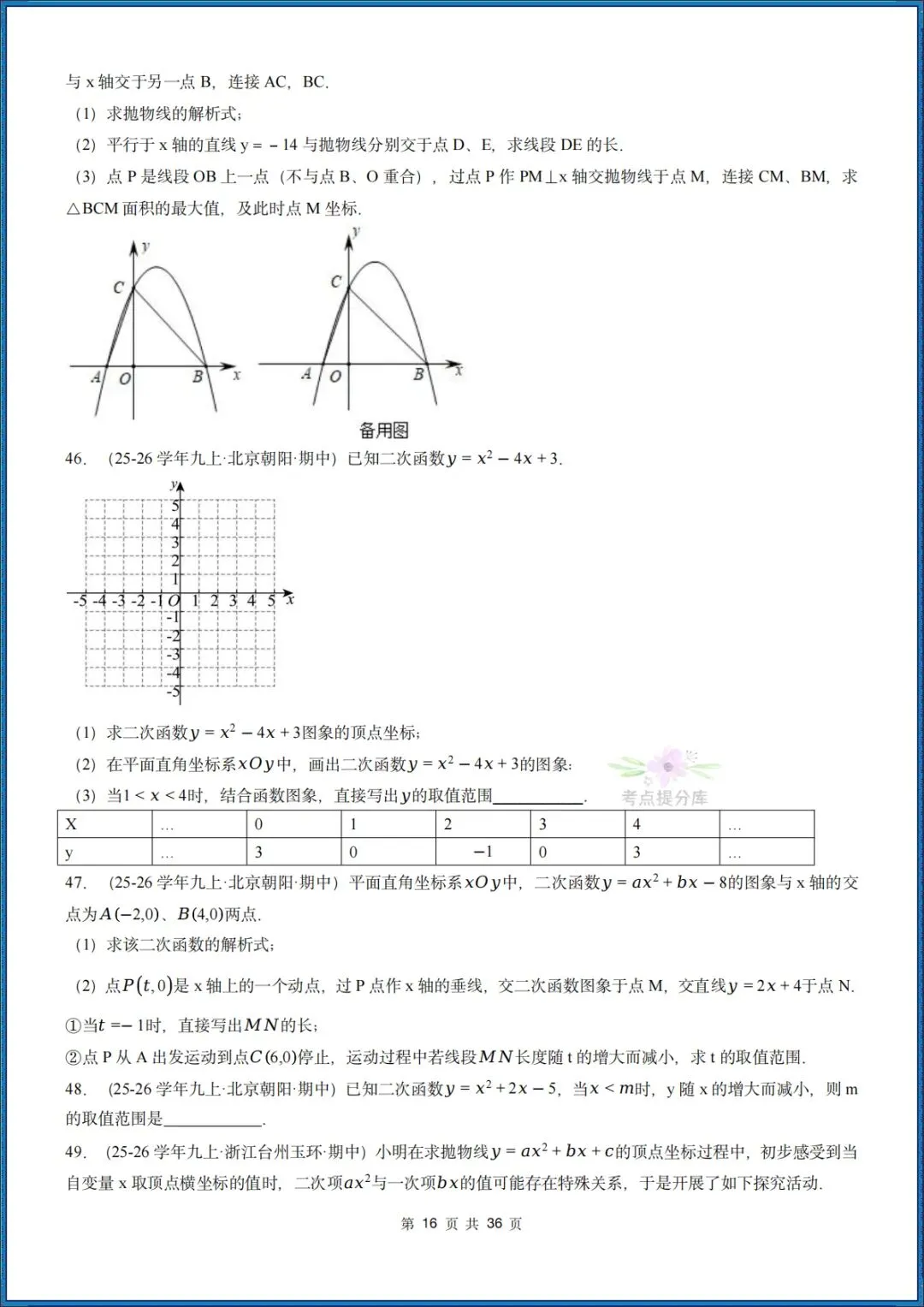 26秋初三 九年级上册数学 《二次函数与反比例函数 期中复习》专题训练 (八大高频考点) 附答案解析 共176页 可打印 〈word版可编辑〉-第16张图片-四季读书网 26秋初三 九年级上册数学 《二次函数与反比例函数 期中复习》专题训练 (八大高频考点) 附答案解析 共176页 可打印 〈word版可编辑〉-第16张图片-四季读书网