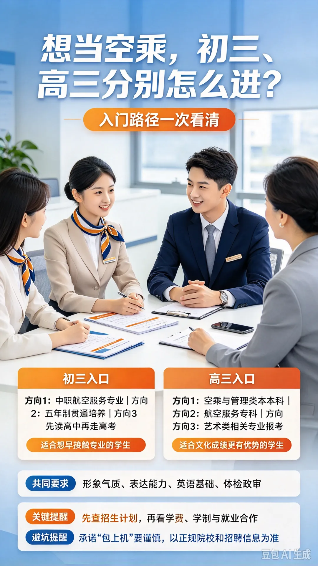 想当空乘,初三高三分别怎么进(入门总览)-第1张图片-四季读书网