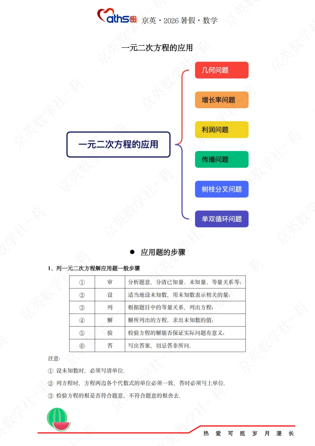 2026秋*初三:第1讲——一元二次方程-第14张图片-四季读书网