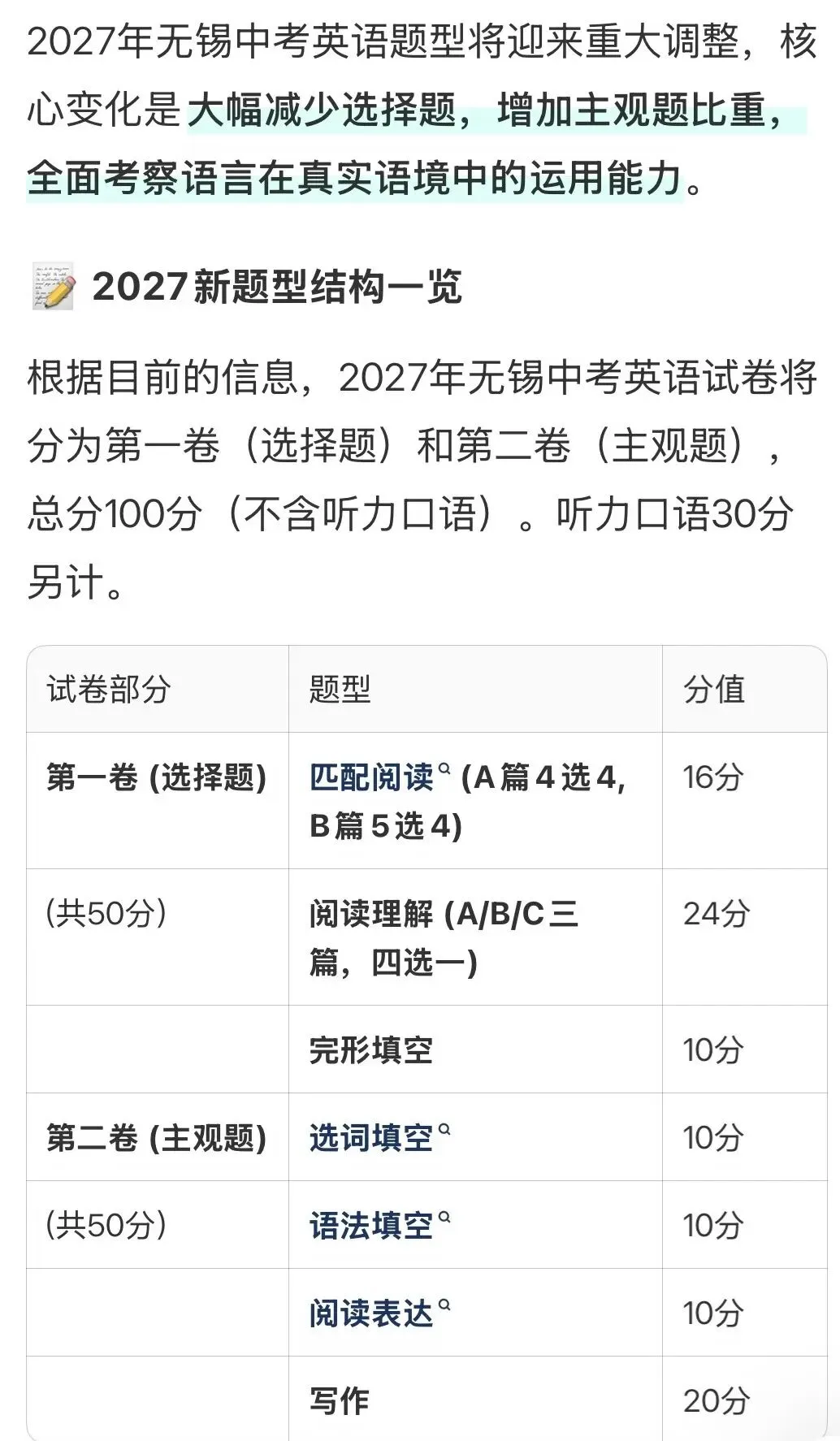 2027年无锡英语中考新题型!-第1张图片-四季读书网