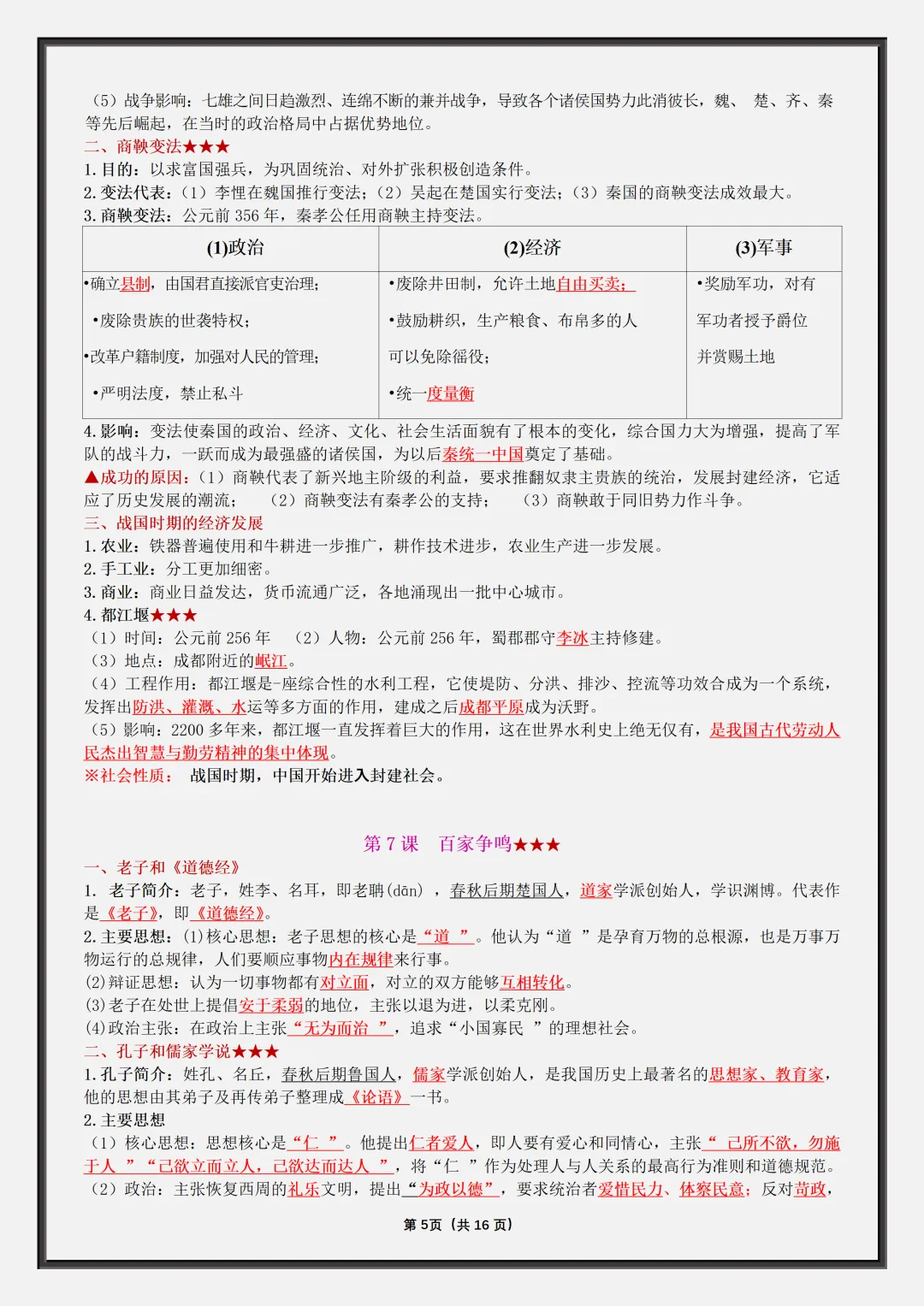初一2026新版七年级上册历史·复习提纲·全册核心知识点总结(电子版可打印)-第6张图片-四季读书网 初一2026新版七年级上册历史·复习提纲·全册核心知识点总结(电子版可打印)-第6张图片-四季读书网