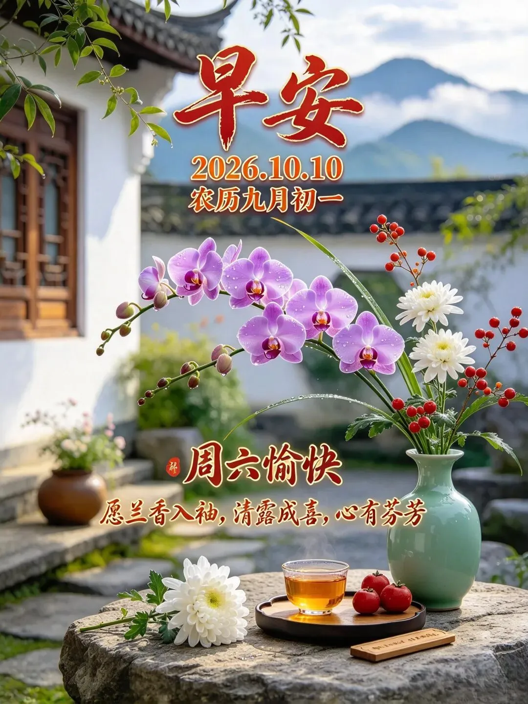 诗词丨九月初一,新月启祥,愿你平安常伴,好运相随 万事称心,福气满满,幸福长长久久!-第3张图片-四季读书网
