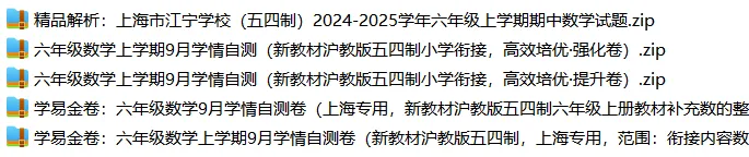 上海6上各科试卷整理汇总目录(2026.10.9更新)-第24张图片-四季读书网