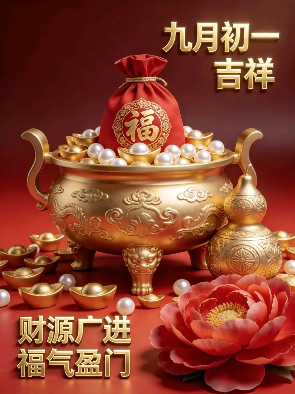九月初一,九九归一!新月新开始,愿你家庭美满,日子甜蜜;财源广进,事业顺利;早安吉祥,万事如意!-第2张图片-四季读书网