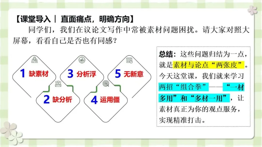 2027届高考写作指导:议论文素材的精准适配与灵活运用-第3张图片-四季读书网