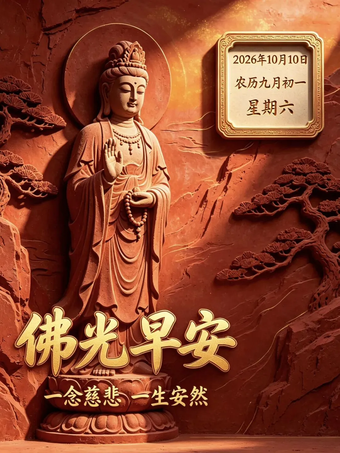 九月初一,香期吉日,29张观音早上好图片带日期,愿心怀善念,承蒙菩萨护佑,福气常伴左右-第3张图片-四季读书网