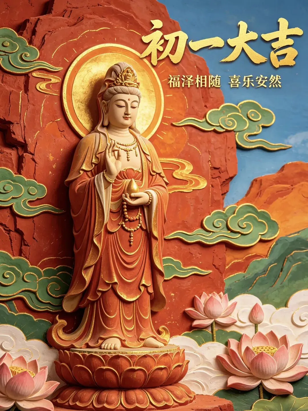 九月初一,香期吉日,29张观音早上好图片带日期,愿心怀善念,承蒙菩萨护佑,福气常伴左右-第13张图片-四季读书网