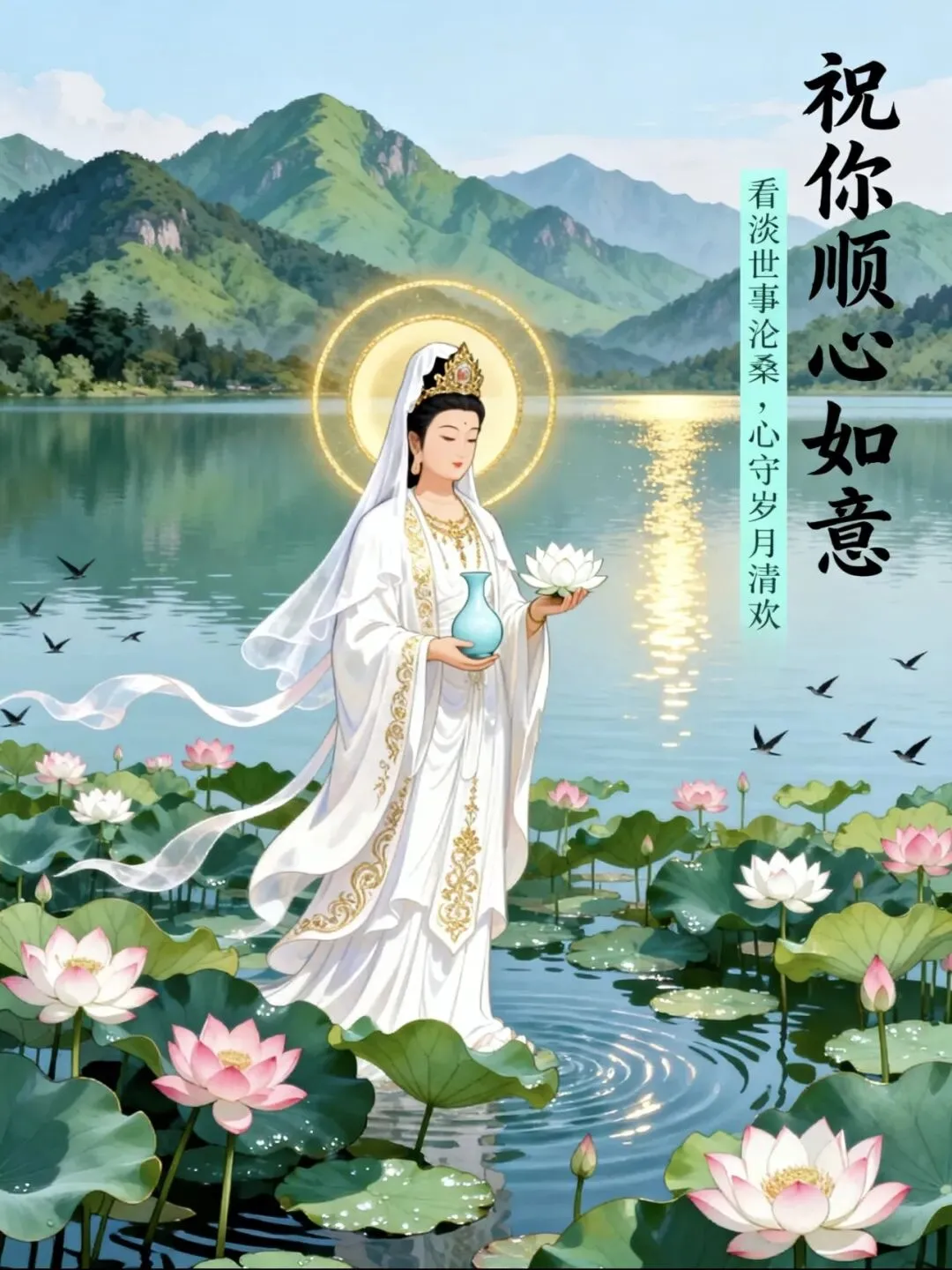 九月初一,香期吉日,29张观音早上好图片带日期,愿心怀善念,承蒙菩萨护佑,福气常伴左右-第25张图片-四季读书网