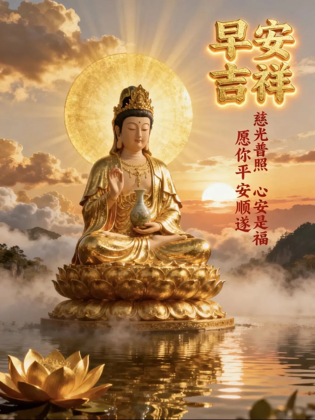 九月初一,香期吉日,29张观音早上好图片带日期,愿心怀善念,承蒙菩萨护佑,福气常伴左右-第28张图片-四季读书网