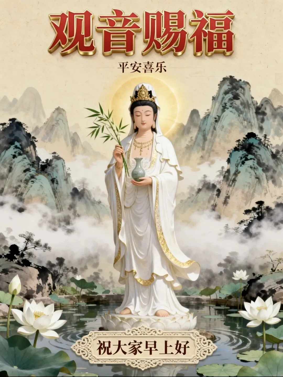 九月初一,香期吉日,29张观音早上好图片带日期,愿心怀善念,承蒙菩萨护佑,福气常伴左右-第29张图片-四季读书网