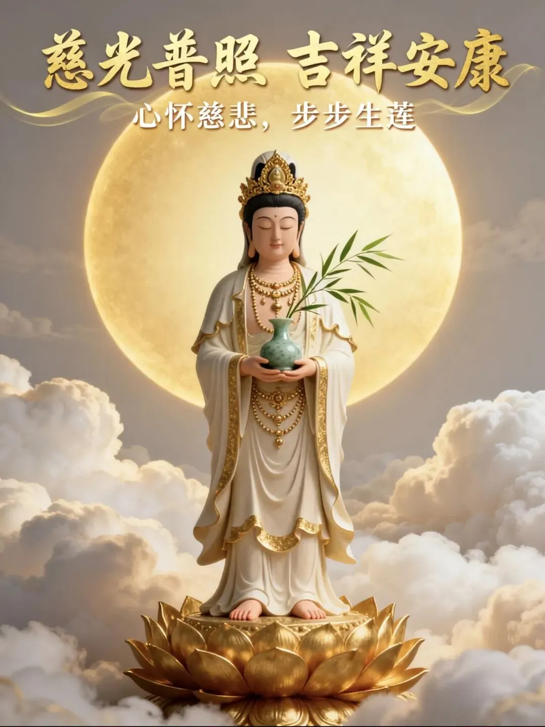 九月初一,香期吉日,29张观音早上好图片带日期,愿心怀善念,承蒙菩萨护佑,福气常伴左右-第31张图片-四季读书网