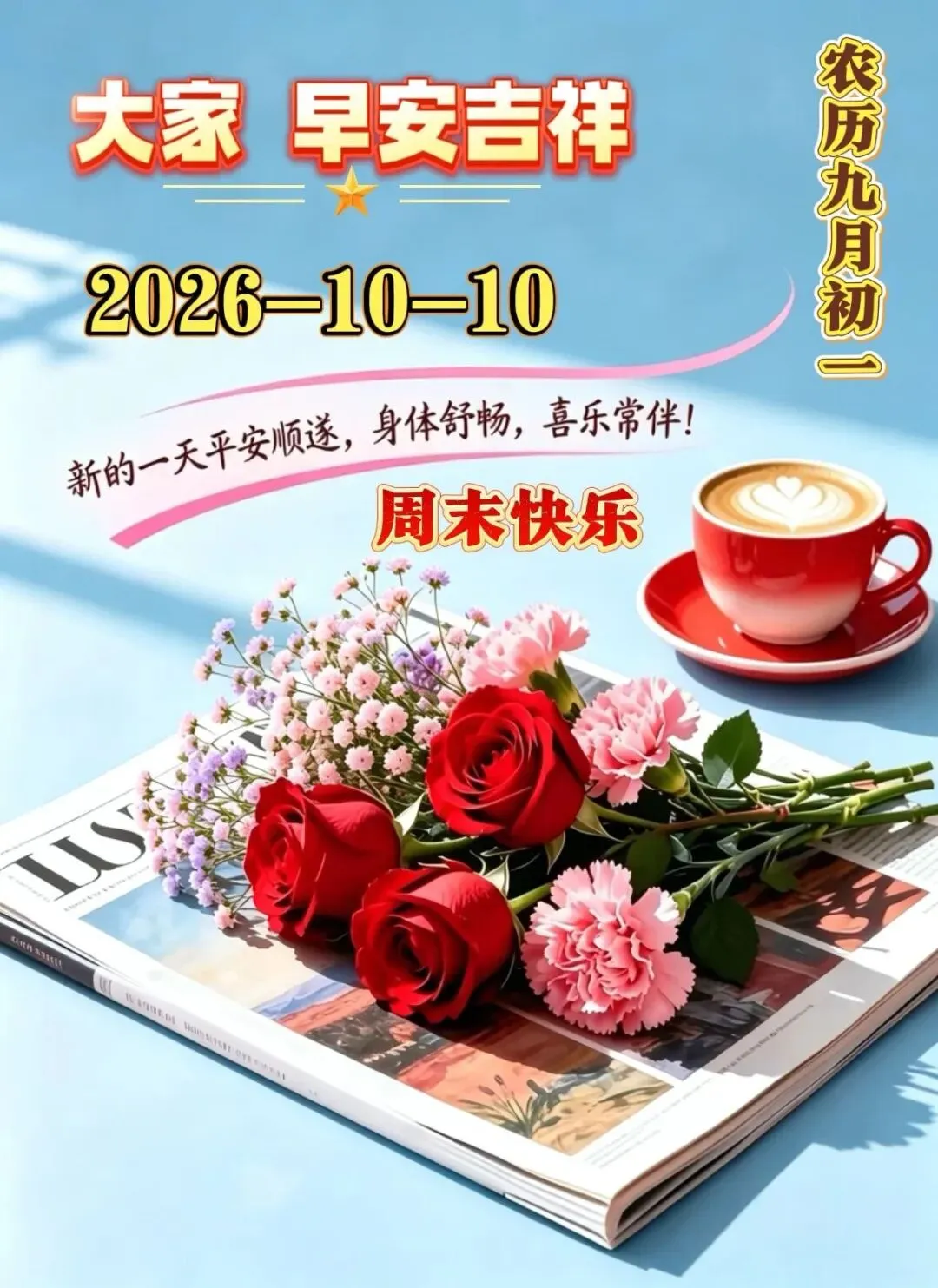 九月初一早上好,送你15张漂亮早安祝福图片,愿好运加倍,喜乐长久,岁岁平安-第15张图片-四季读书网